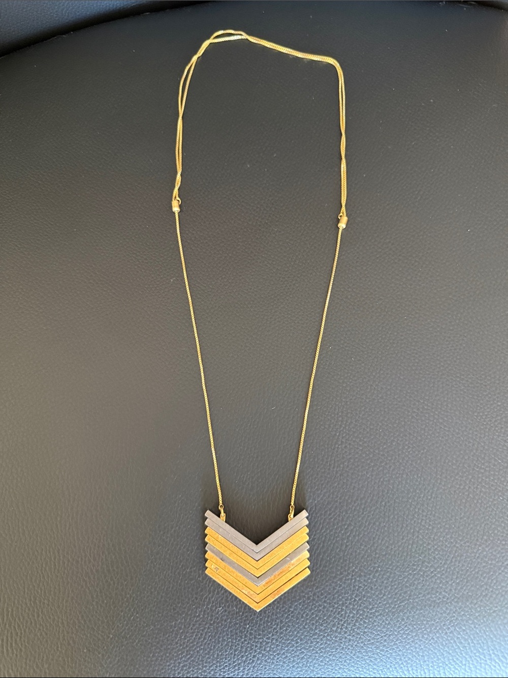 Madewell Layered Chevron Pendant Necklace in Gold and Silver - Women's Jewelry
